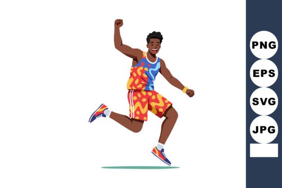 Athletic Man Jumping in Colorful Sportswear: Unleash Dynamic Energy