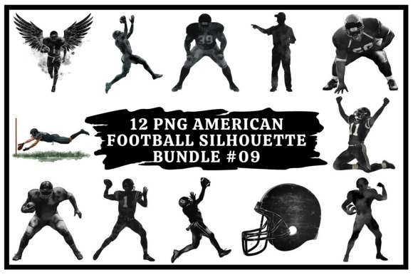 Capture Gridiron Motion with American Football Silhouette Bundle #09