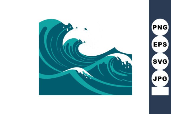 Capturing Ocean Energy: A Vector Illustration for Dynamic Design