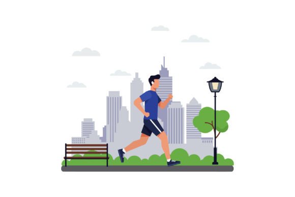 Capturing Urban Energy: The Versatility of Person Jogging in a City Park Depicted I