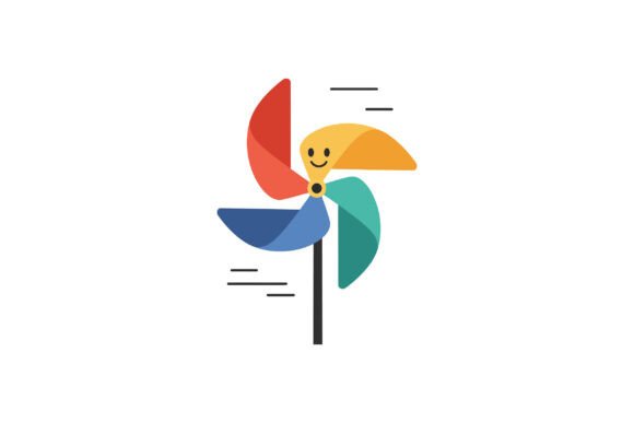 Colorful Smiling Pinwheel: A Font That Spins with Joy