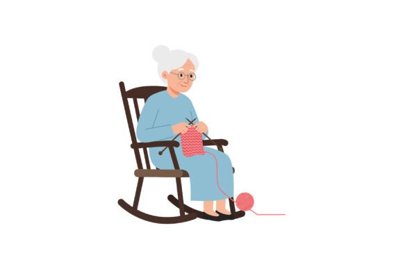 Elderly Woman Knitting in a Rocking Chai: A Font with Cozy Character