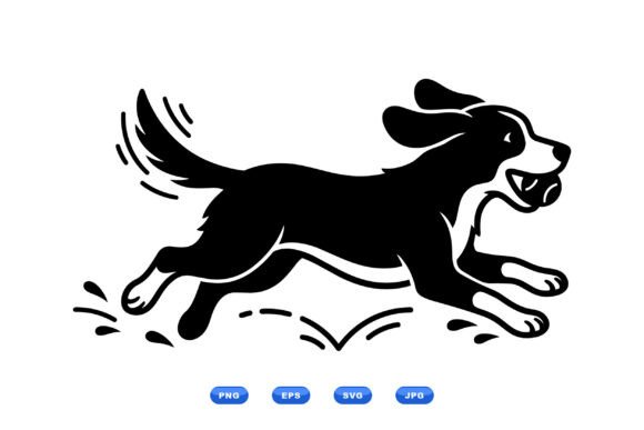 Energetic Dog Running Clipart: Capturing Motion in Design
