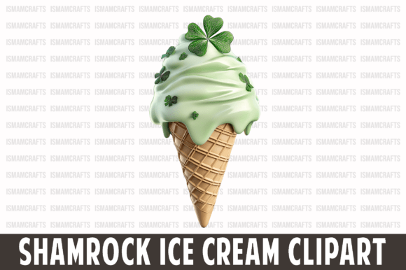 Festive Designs with Shamrock Ice Cream Clipart PNG
