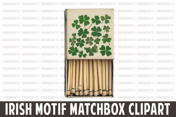 Irish Motif Matchbox Clipart: Your Design Asset for St. Patrick's Day