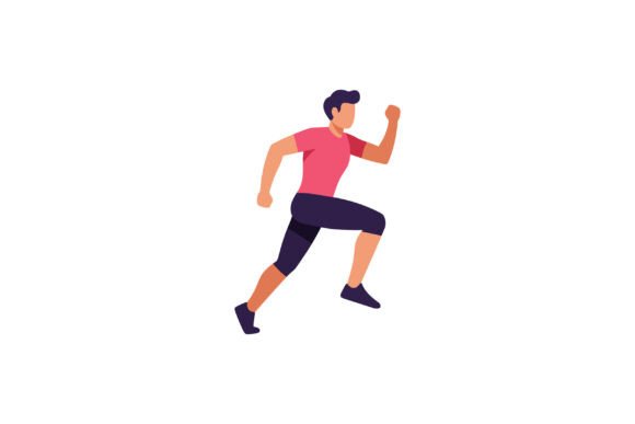 Male Runner Sprinting in Athletic Wear F: Capturing Pure Motion