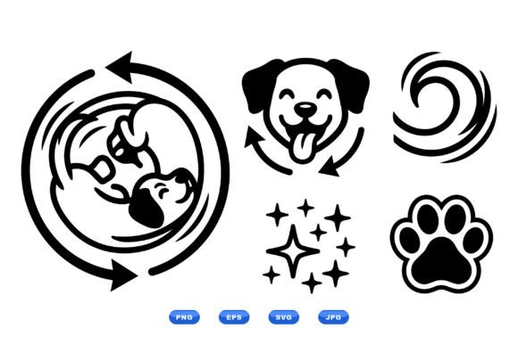 Playful Dog Icons Collection: Flat Design for Pet Brands