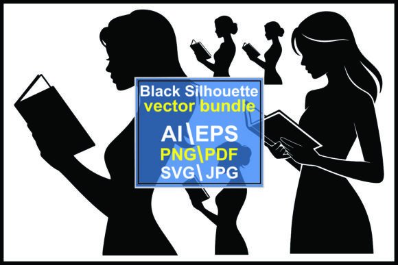 Silhouettes of Women Reading Books: A Designer's Visual Toolkit