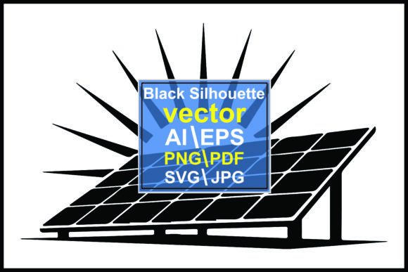 Solar Panel with Sunburst Behind Silhoue: A Symbol of Modern Energy