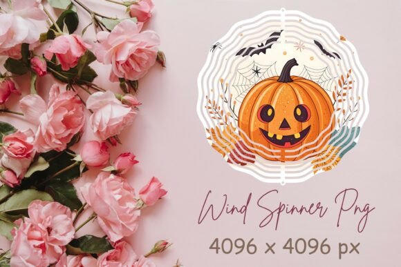 Spooky Pumpkin Wind Spinner PNG: A Dynamic Design Asset