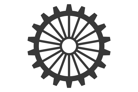 The Mechanical Pulse of Design: Using Cogwheel Gear in Black Silhouette
