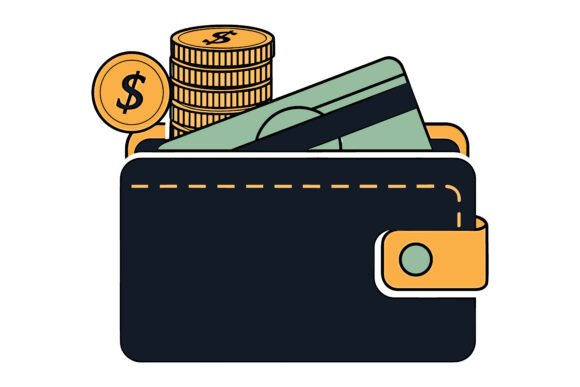 Visualizing Wealth: The Wallet with Gold Coins and Green Set